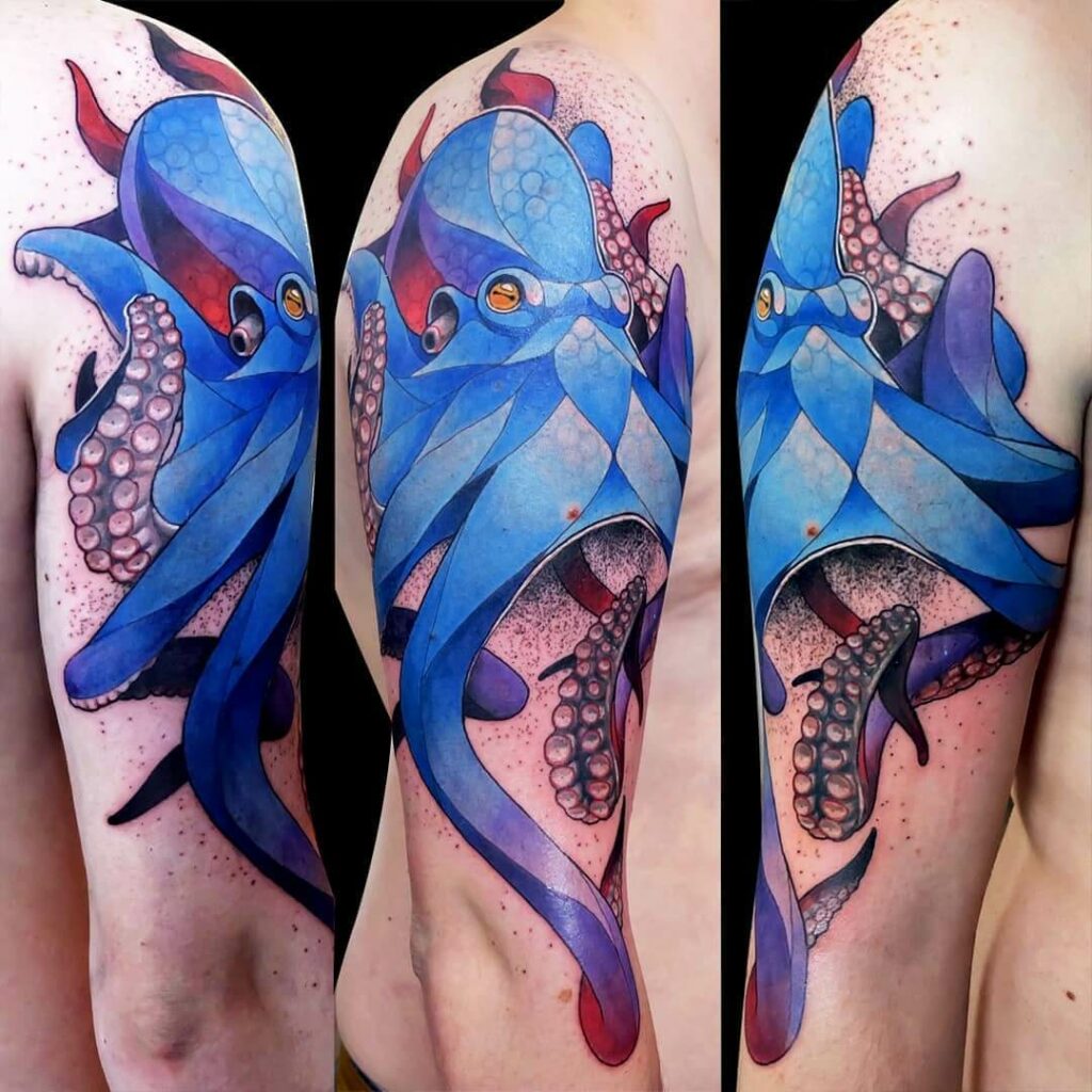 Geometric Octopus Tattoo