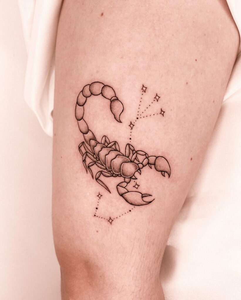 Geometric Scorpion Tattoo Outline Design