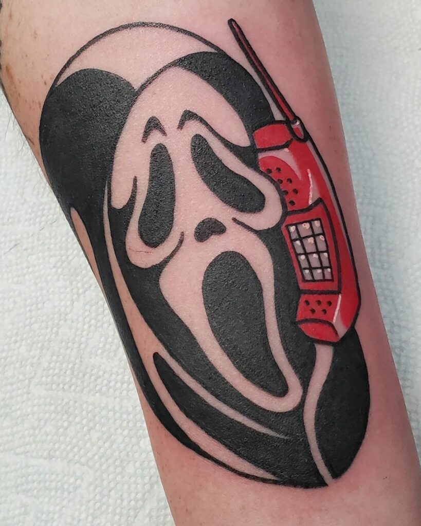 Ghostface done by Angelo Parente ar Black Casket Tattoo in Scranton PA  r tattoos