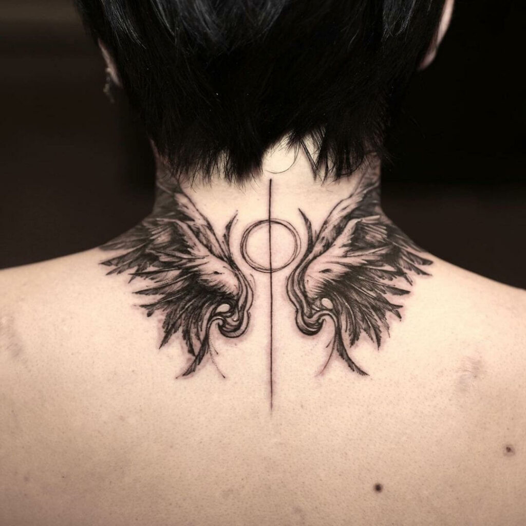 Gothic Fairy Wings Tattoos On Back