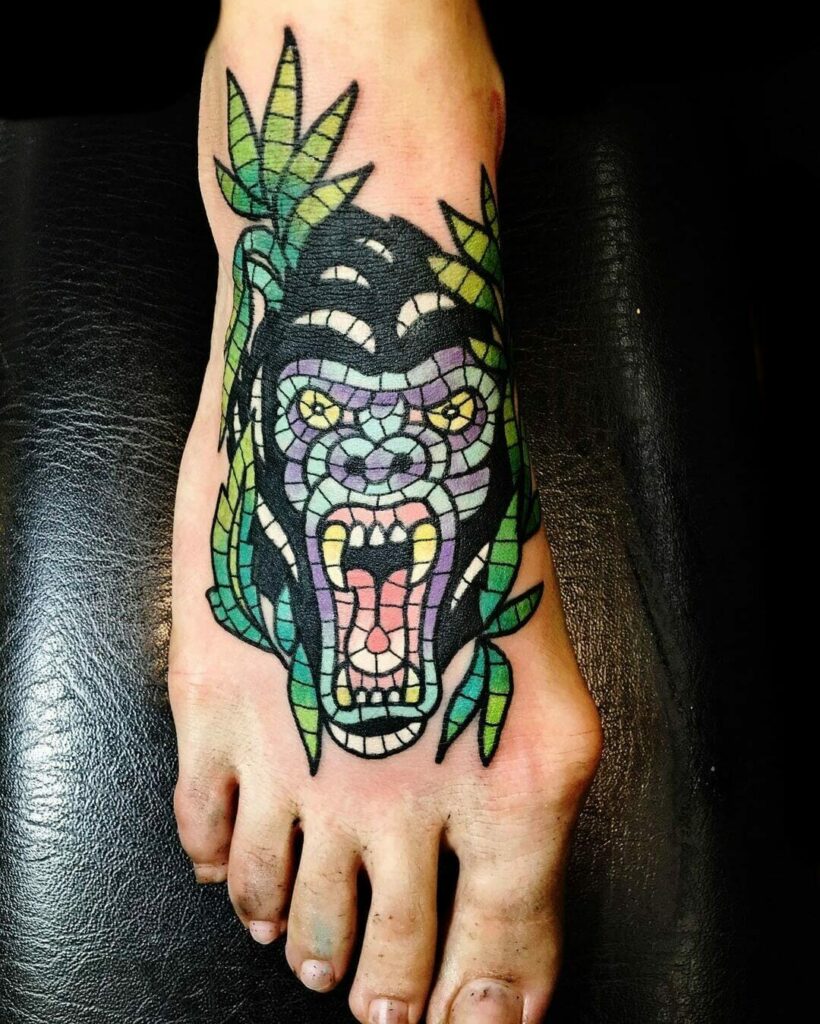 Gorilla Mosaic Tattoo