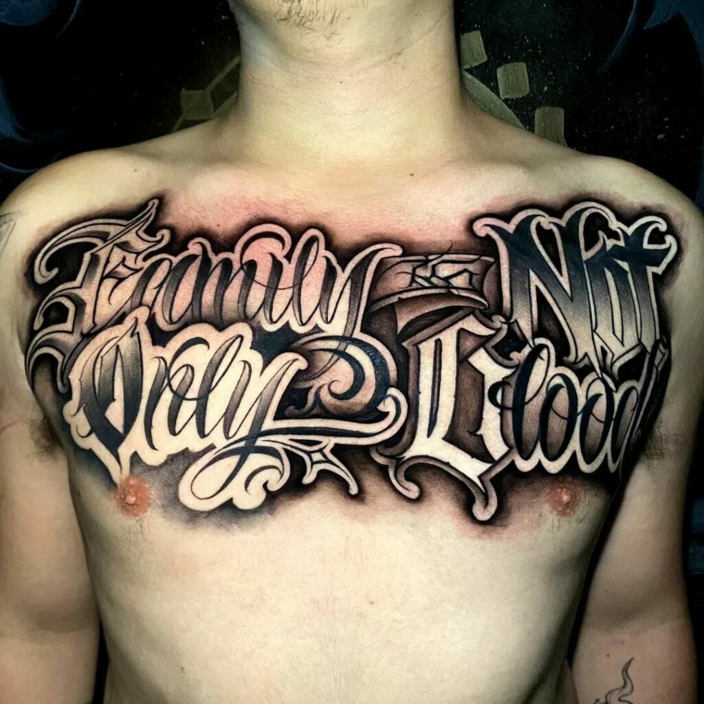 Chest Script Tattoo Quotes QuotesGram