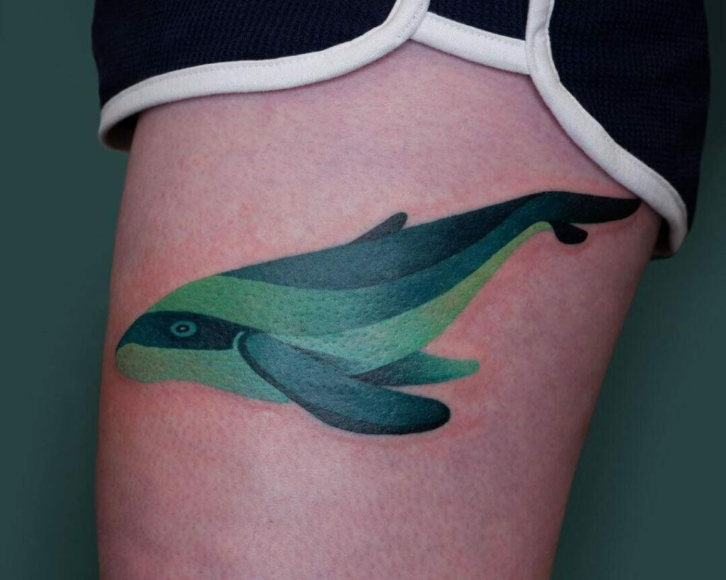 Green Whale Tattoo