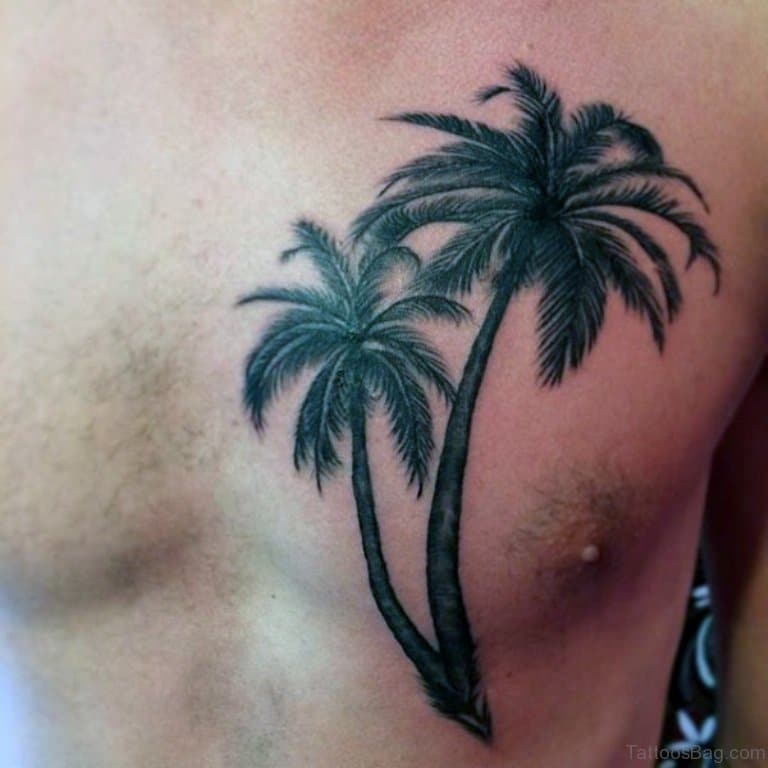 Palm Tree Chest Tattoo