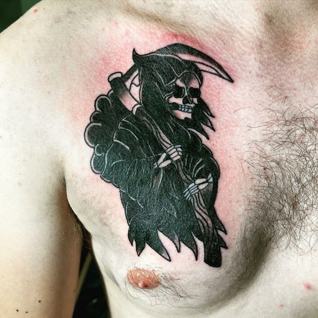 Grim Reaper Inspirational Tattoo - Chest