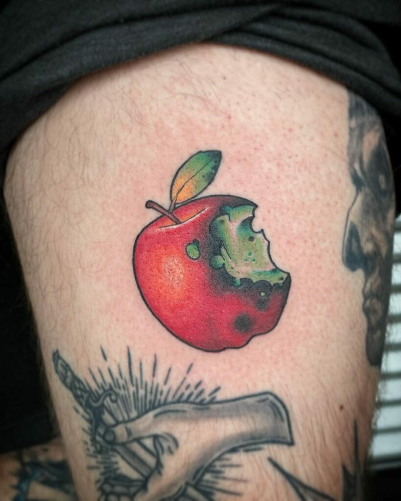 Added a box of apple juice and a peach half to my leg An ode to Dodies  song She  rsticknpokes