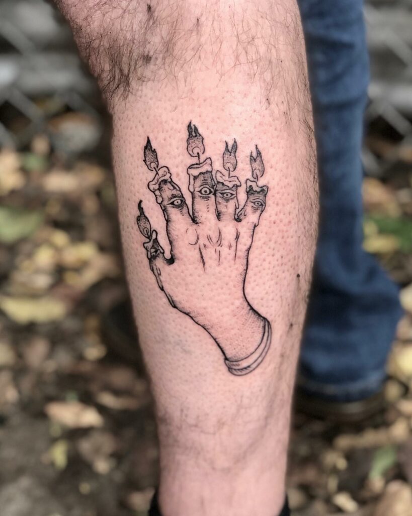 Half Finger Hand Of Glory Tattoo Brooklyn