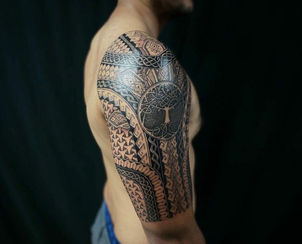 Half-Sleeve Filipino Tribal Tattoo