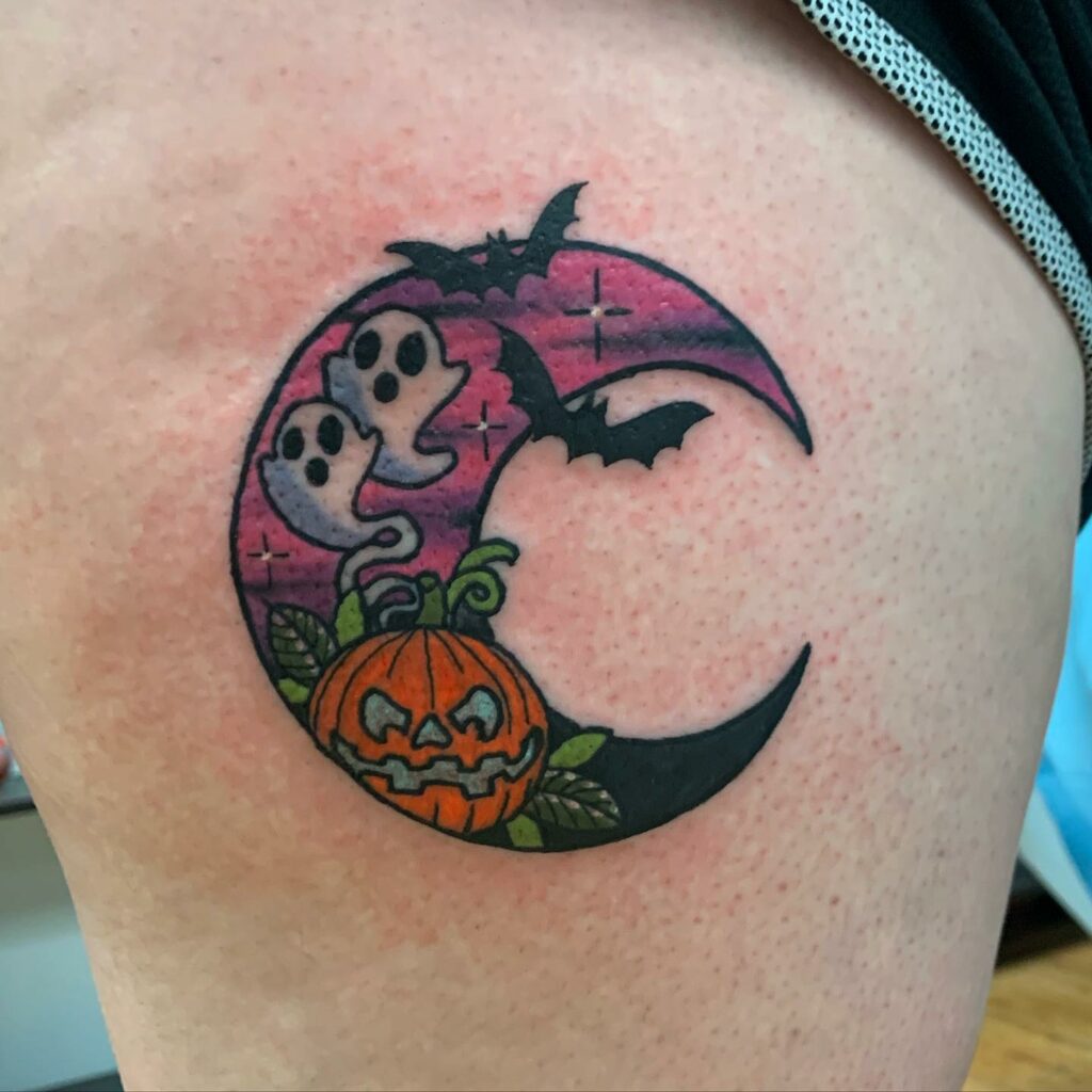 Halloween Moon Tattoo