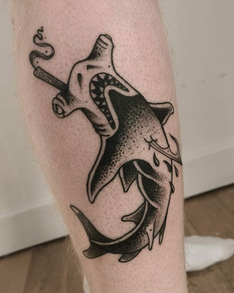Tattoo uploaded by Robert Davies  Hammerhead Shark Tattoo by Jay Breen  hammerheadshark traditional traditionaltattoo oldschool classictattoos  traditionalartist JayBreen  Tattoodo