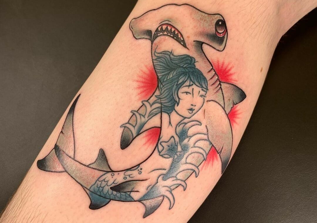 tribal hammerhead shark tattoo