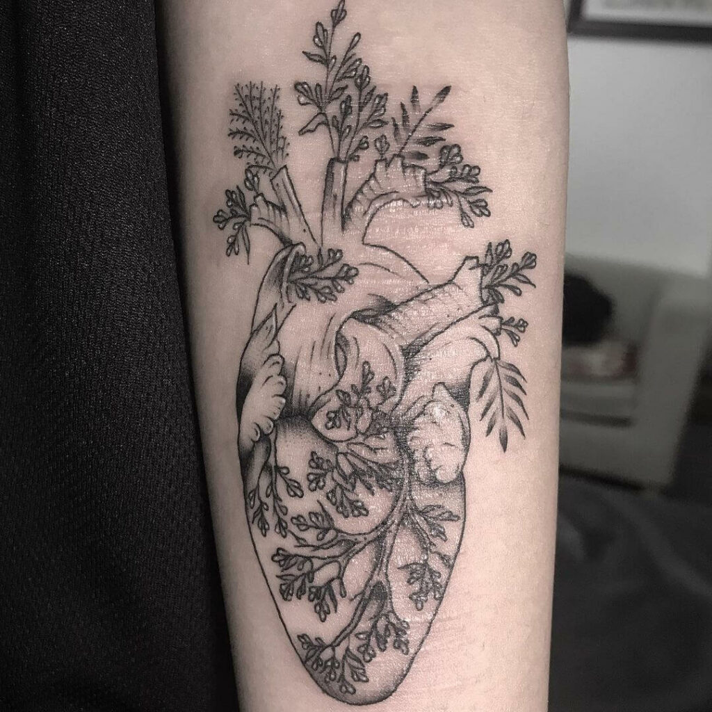 Heart And Baby's Breath Tattoo