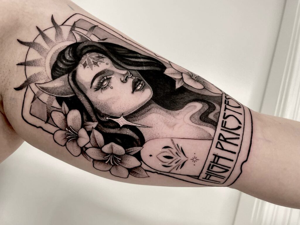 High Priestess Tarot Card Tattoo