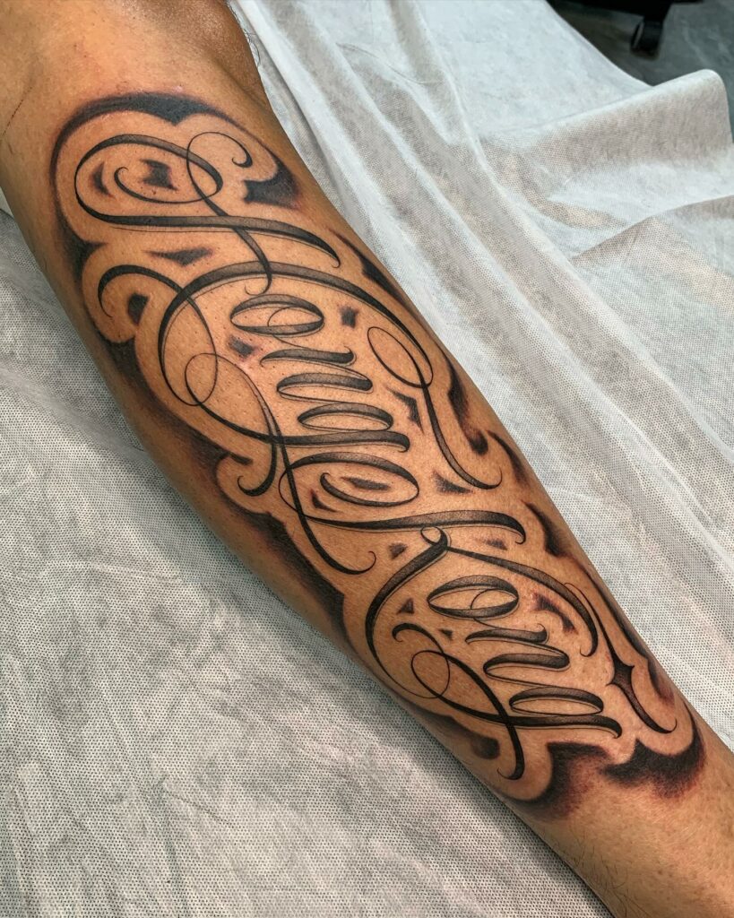 fancy cursive scroll font for chest tattoo