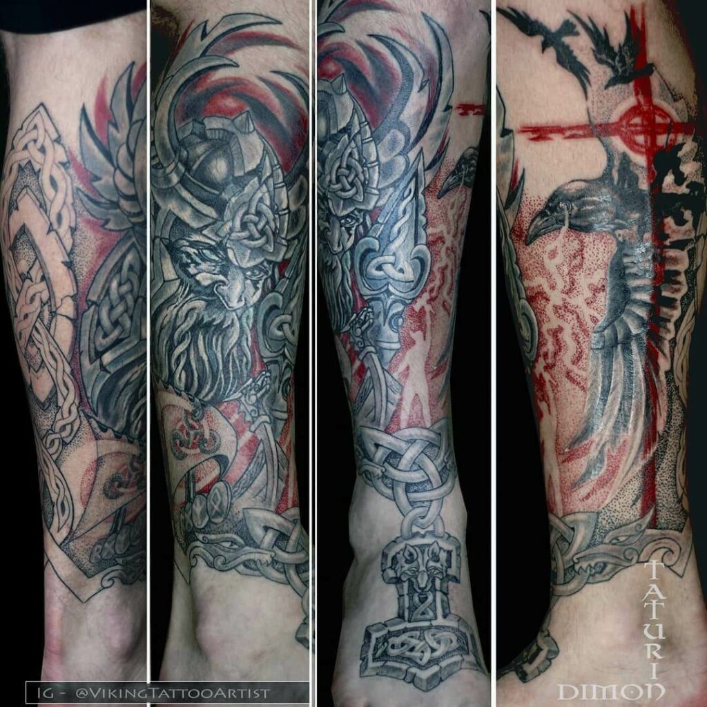 Huginn And Muninn Tattoo With Celtic Elements