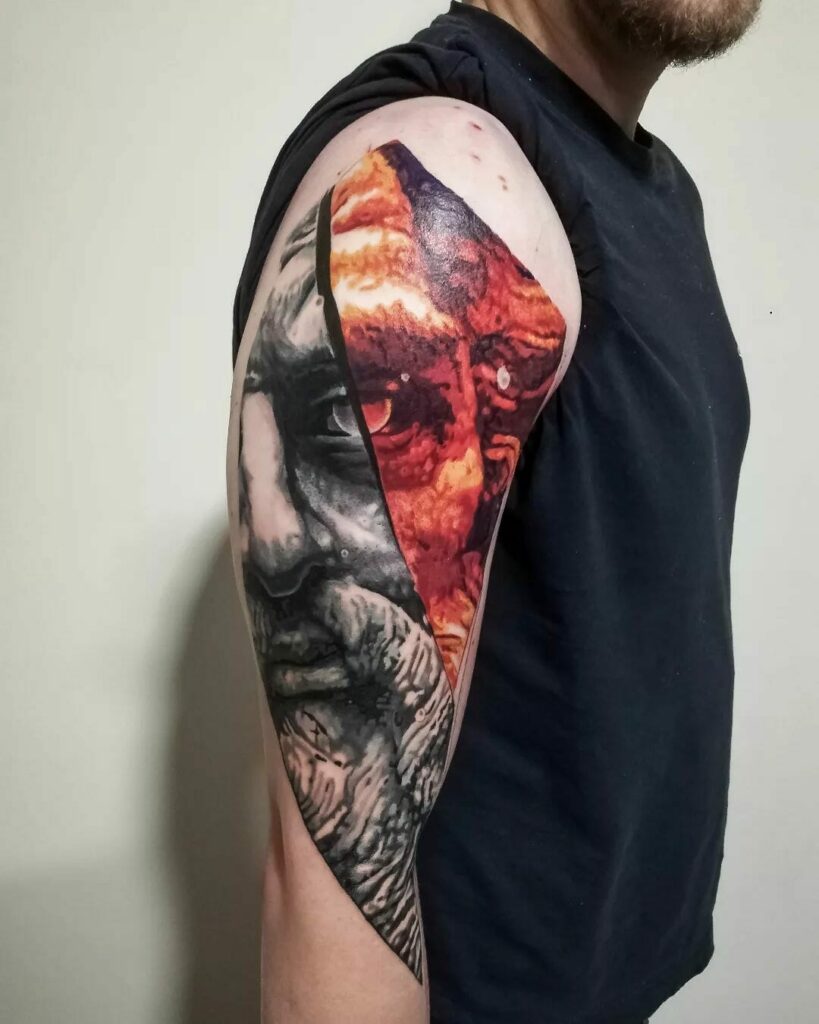 Hyper-Realistic Aquarius God Tattoo