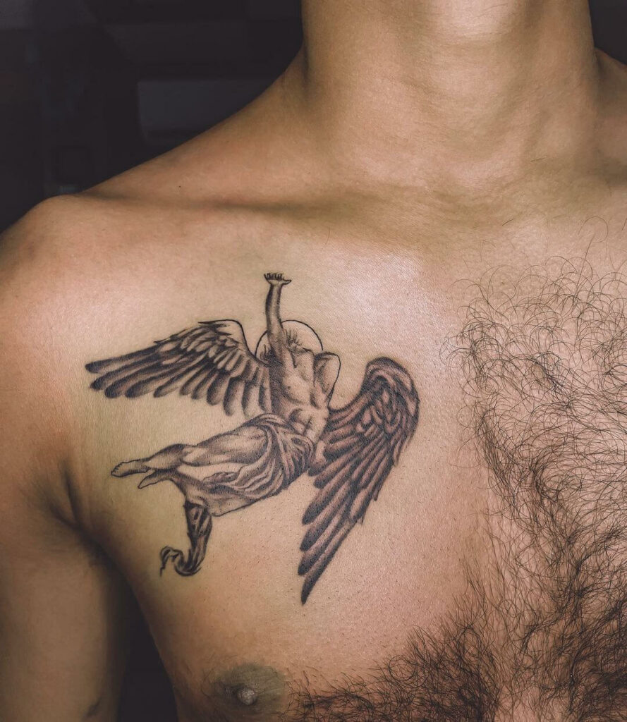 Icarus Chest Tattoo