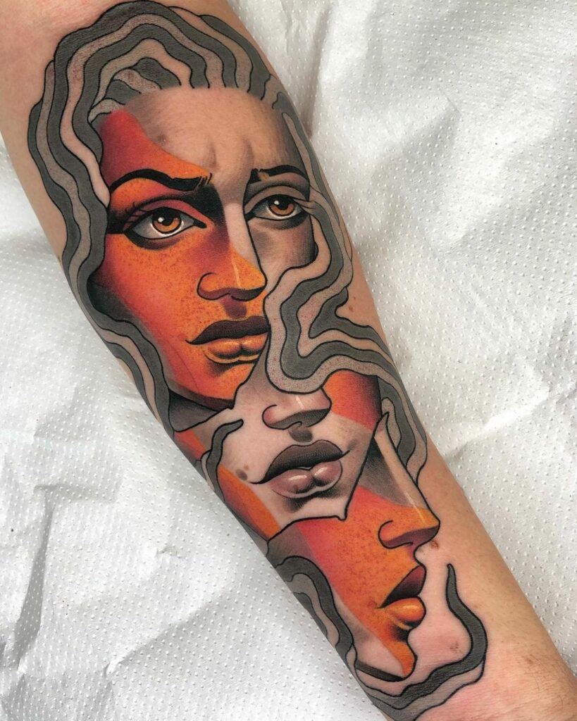 Update 70+ traditional illustrative portrait tattoo super hot in