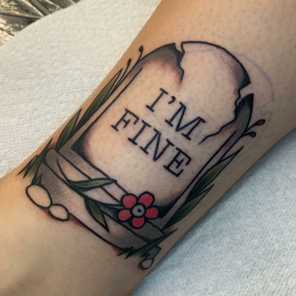 moon im fine save me tattoo