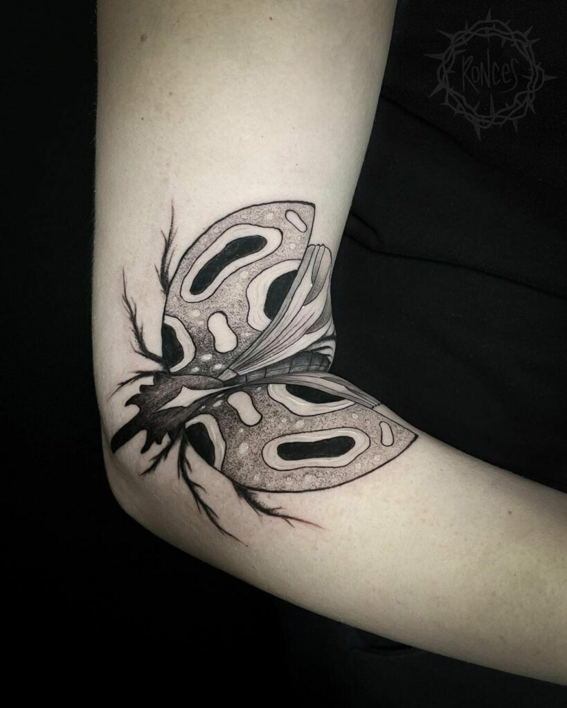 Insect Inner Elbow Tattoo