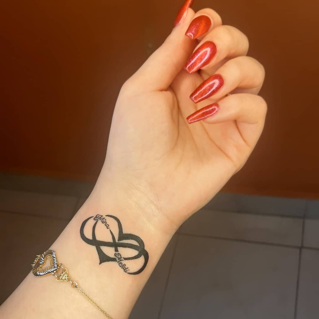 two hearts infinity tattoo