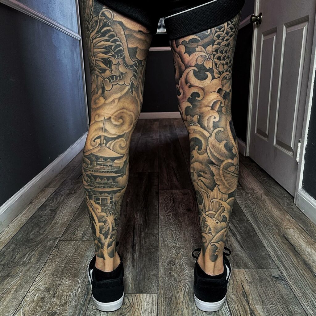 Japanese Leg Tattoo