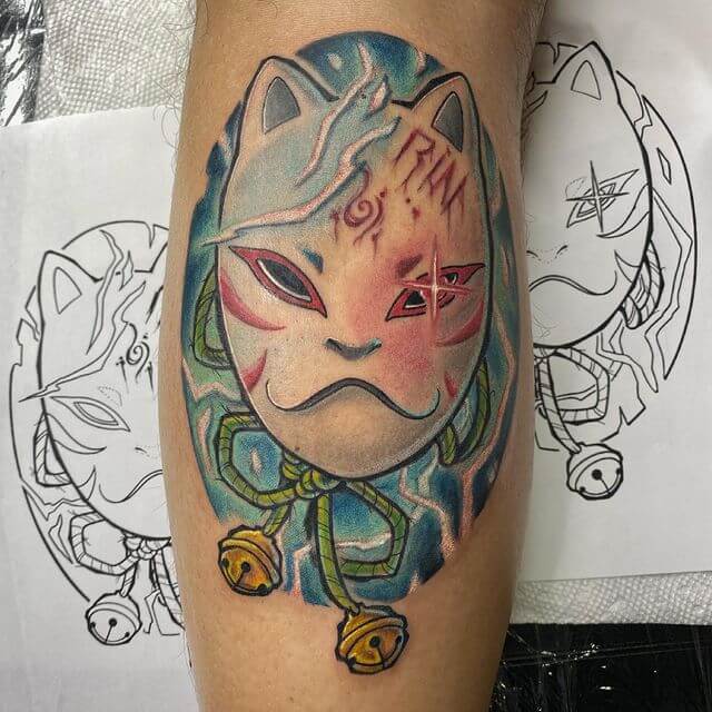 Kakashi Anbu Mask With Sharingan Tattoo