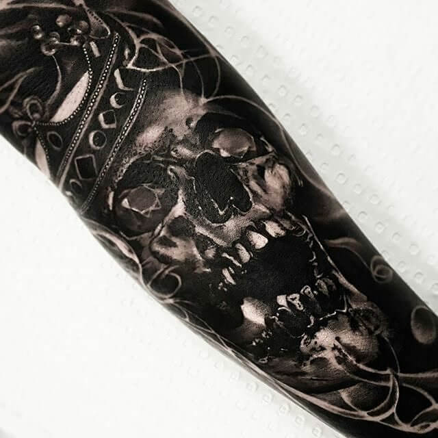 King Skull Tattoo 