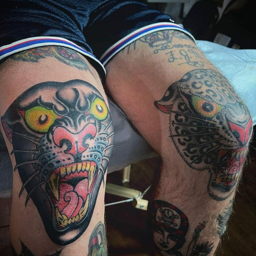 Panther on the knee Big cats  Tattoos By Vinny Fiorenzo  Facebook