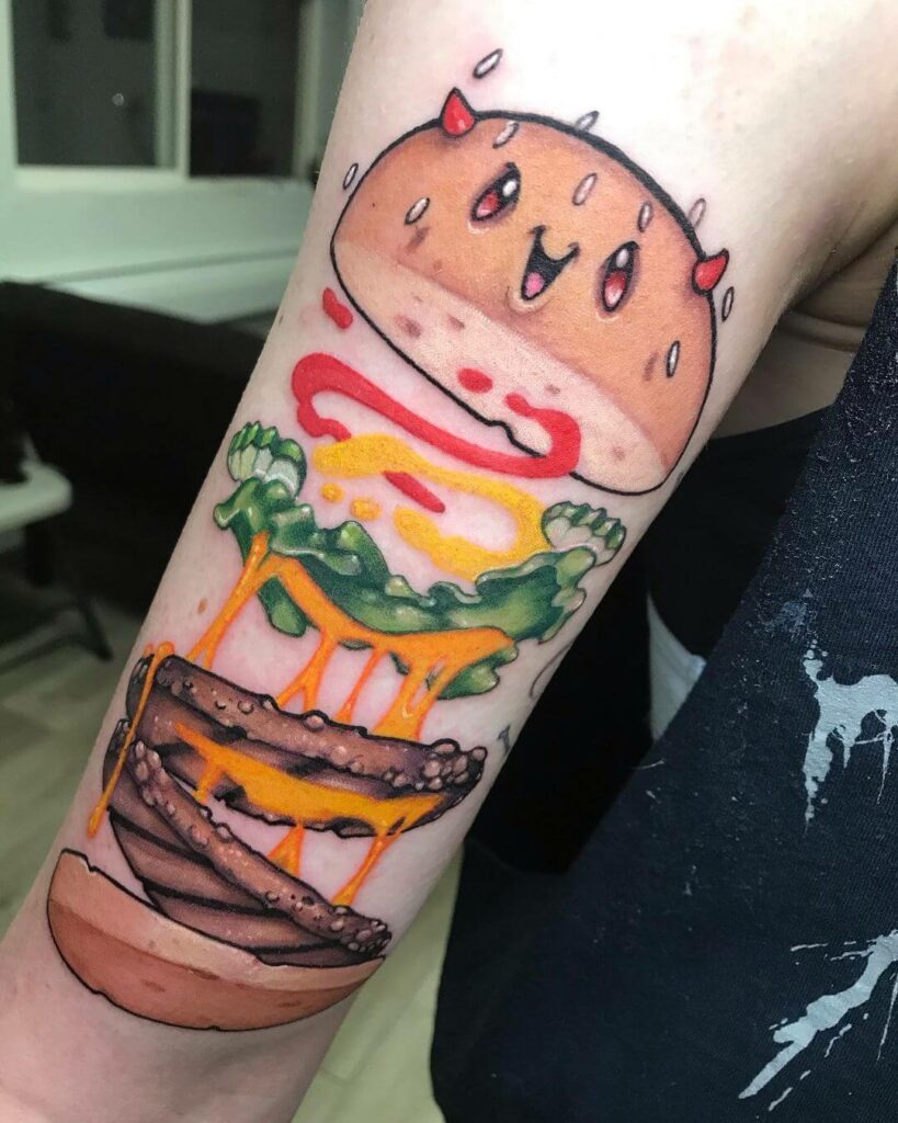 Layered Cheeseburger Tattoo