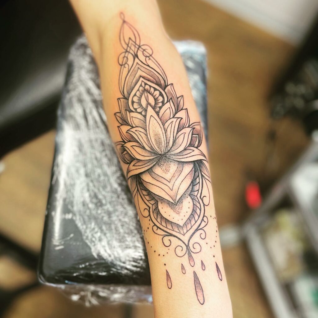 Flower Tattoo On Forearm