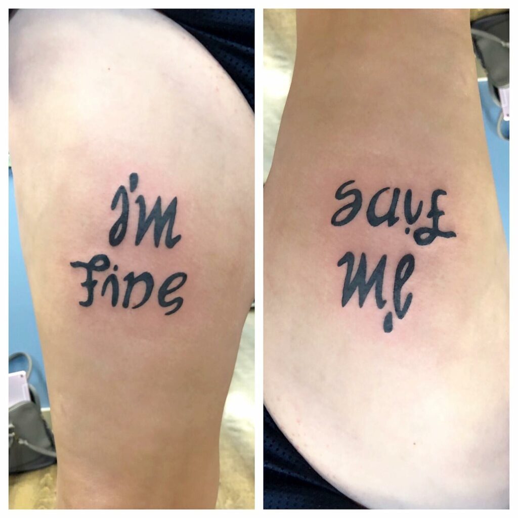 Leg Im Fine Save Me Tattoo