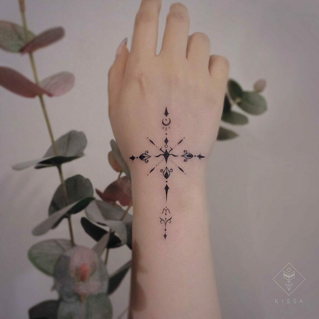 Libra Constellation Tattoo Design & Cross