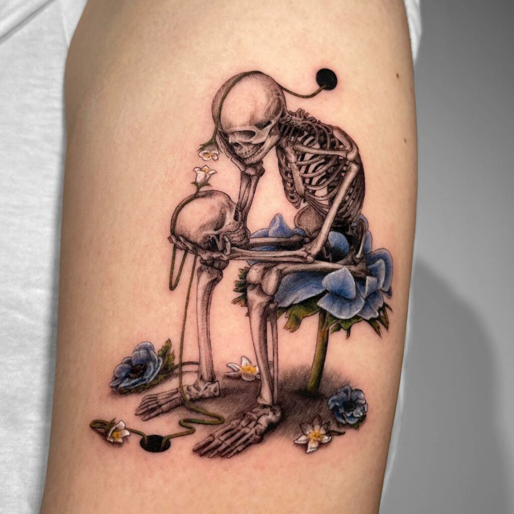 Life And Death Skull Tattoo
