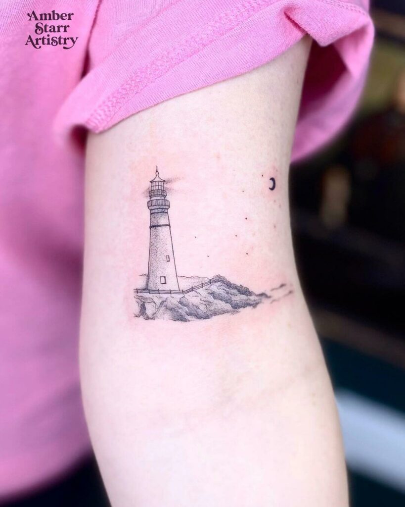 40 Traditional Lighthouse Tattoo Designs for Men