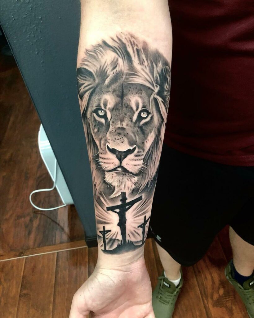 11+ Lion And Cross Tattoo Ideas That Will Blow Your Mind! alexie