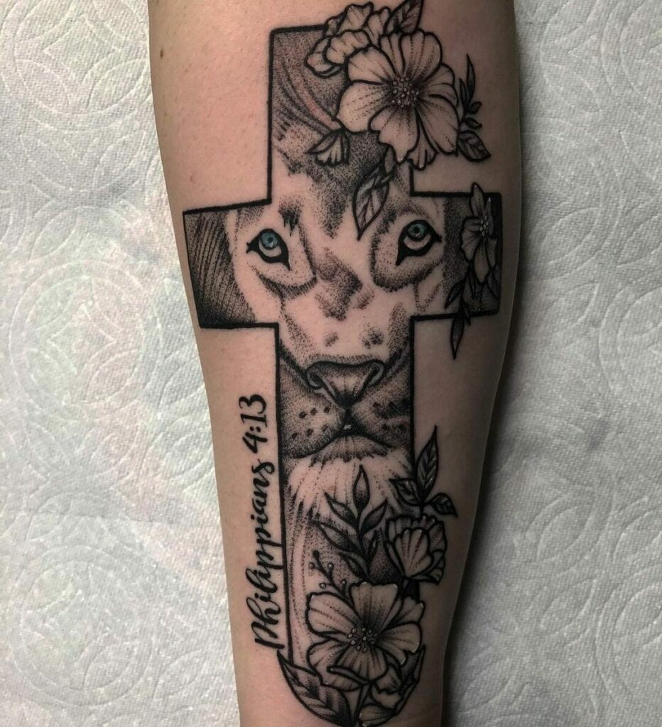 Lion Philippians 4 13 Tattoo