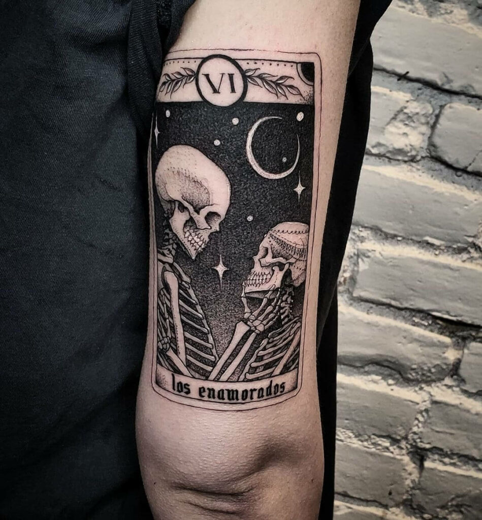 Los Enamorados Tarot Card Tattoo