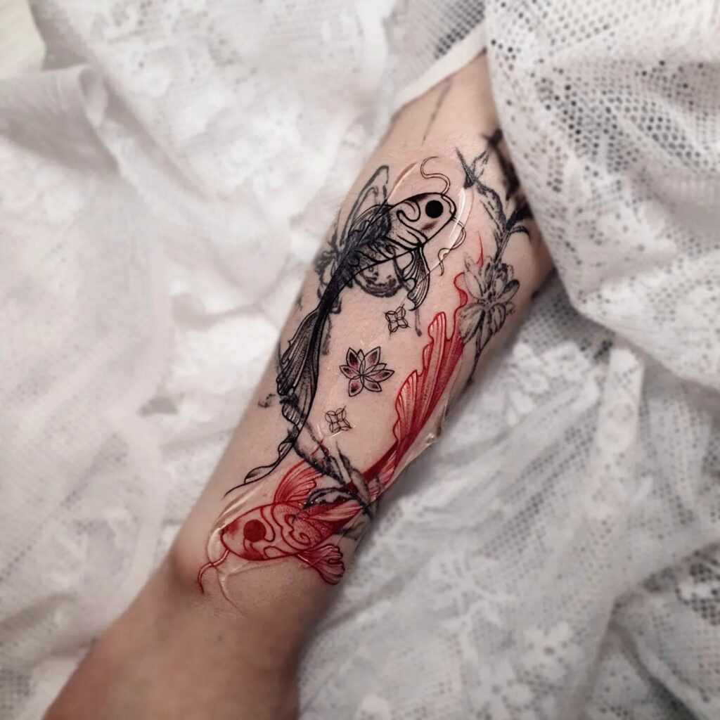 koi tattoo forearm
