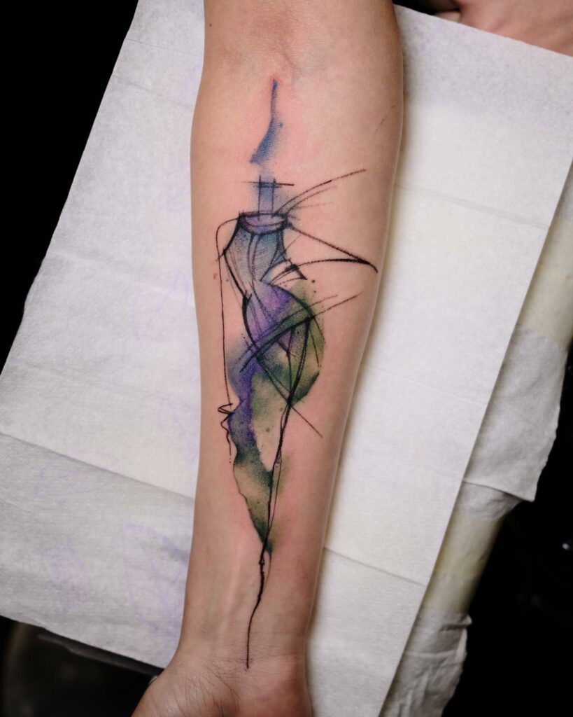 Lovely Watercolor Silhouette Tattoo Designs