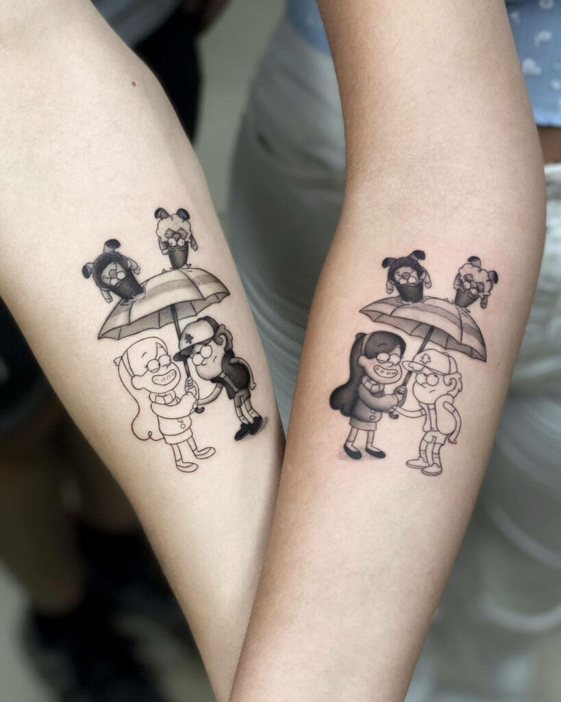 Mabel And Dipper Pines Matching Sibling Tattoo