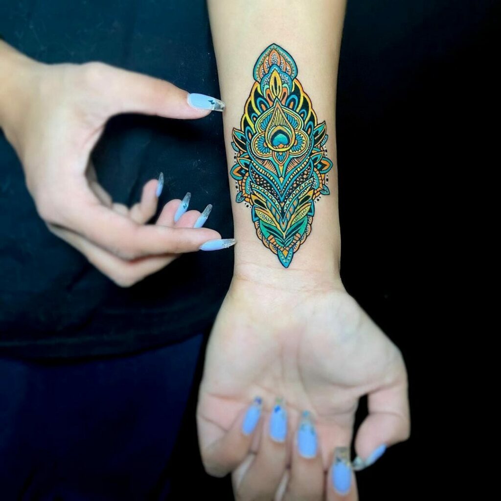Mandala Art Peacock Tattoo Idea