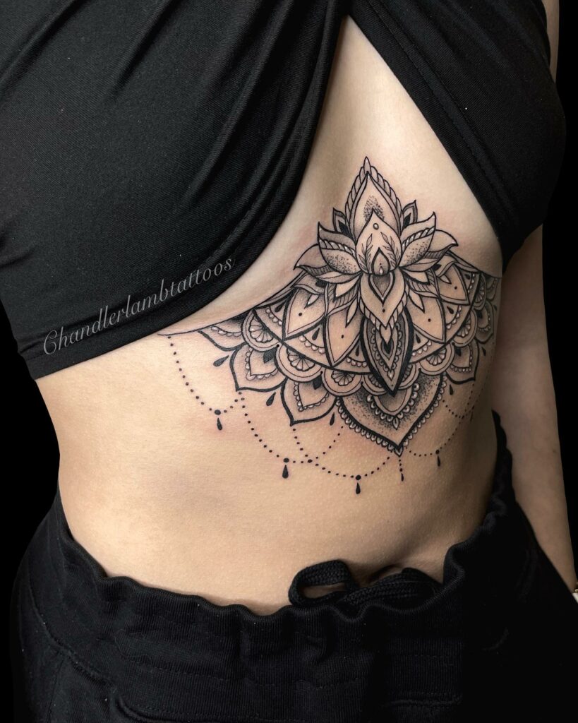 Mandala Design Under Breast Tattoos