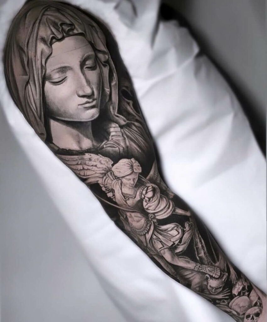 Mary Archangel Michael Tattoo