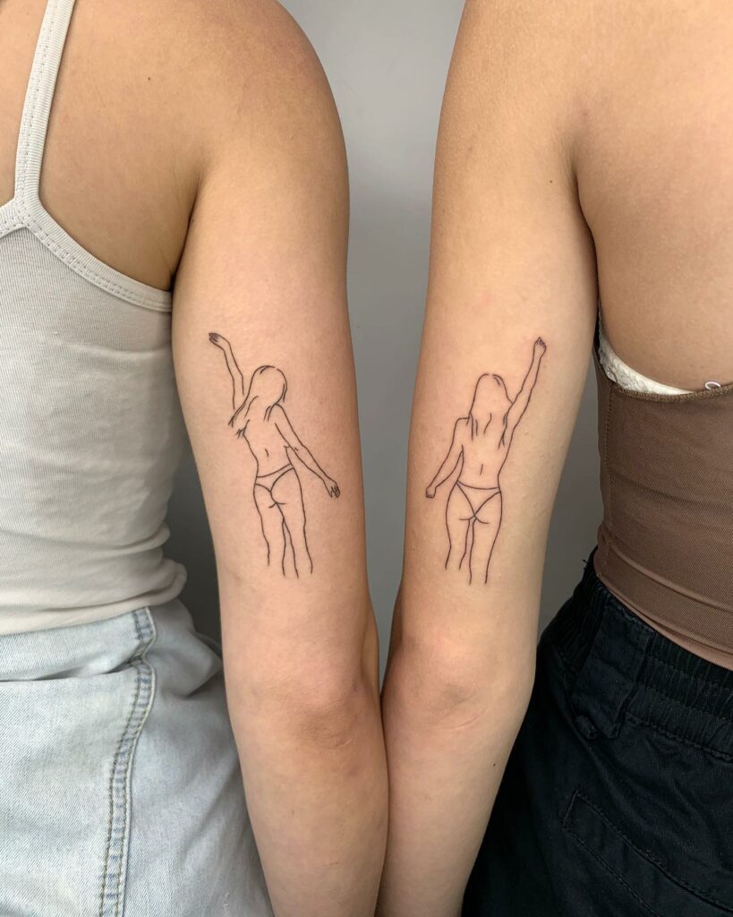 Matching Sisters Naked Tattoo