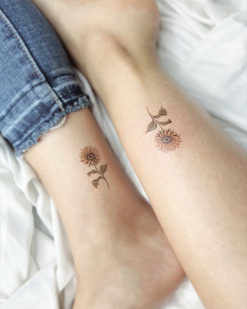 Matching Sunflower Tattoo Ideas