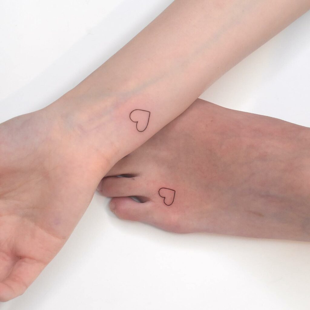 Matching Wrist And Feet Tattoo
