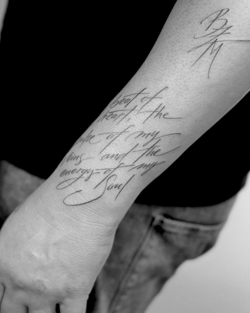 Meaningful Quotes Single Needle Tattoo