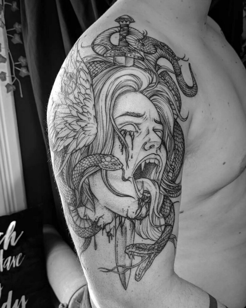 Medusa Cool Half Sleeve Tattoo