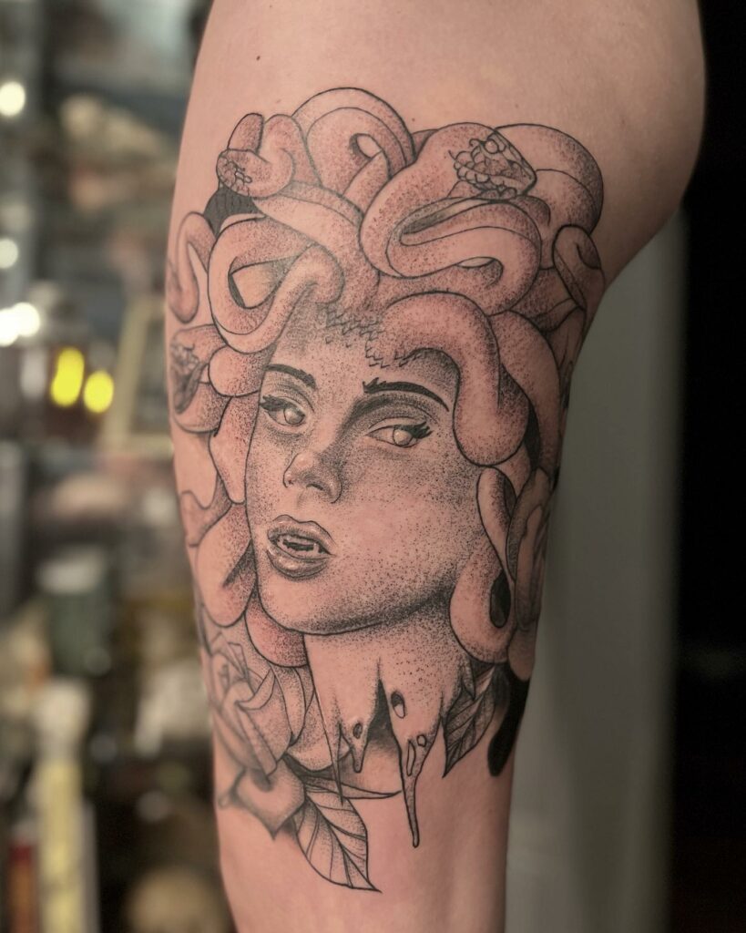 Medusa snake head tattoo by Led Coult  No 1175